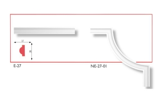 NE-27-01 polisztirol sarokelem (4 db/csomag)