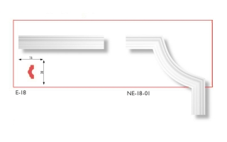 NE-18-01 polisztirol sarokelem (4 db/csomag)