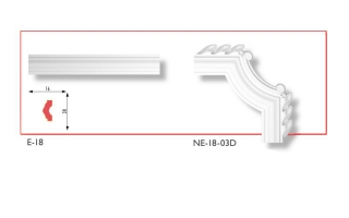 NE-18-03D polisztirol sarokelem (4 db/csomag)